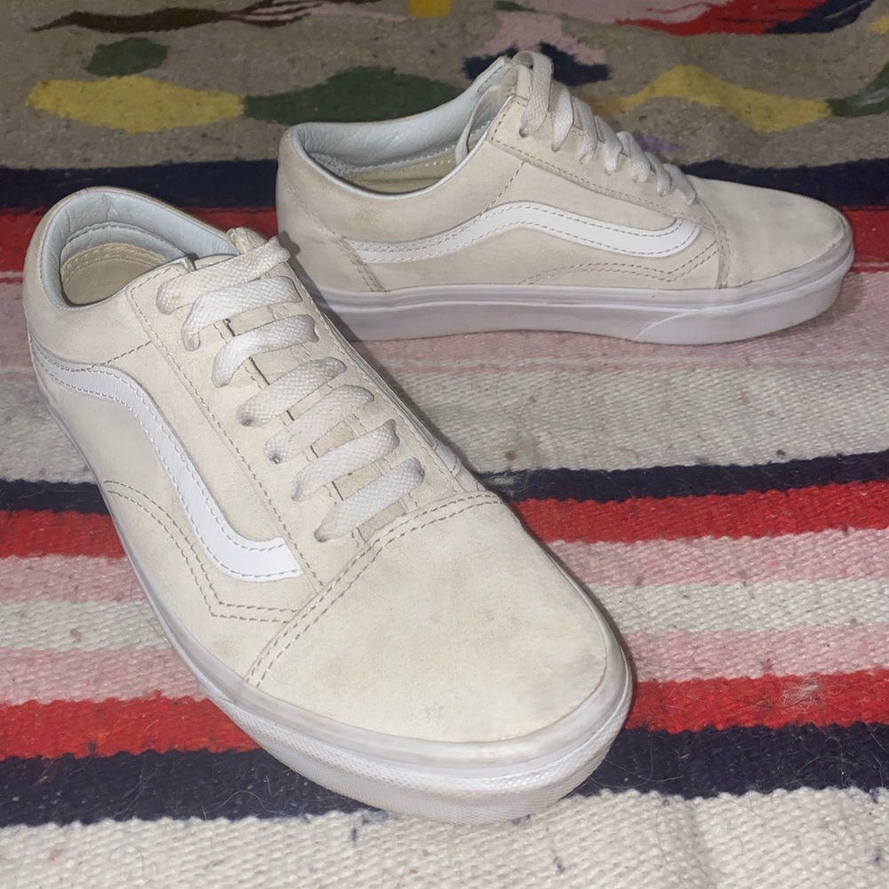 Cream and white Old Skool VANS